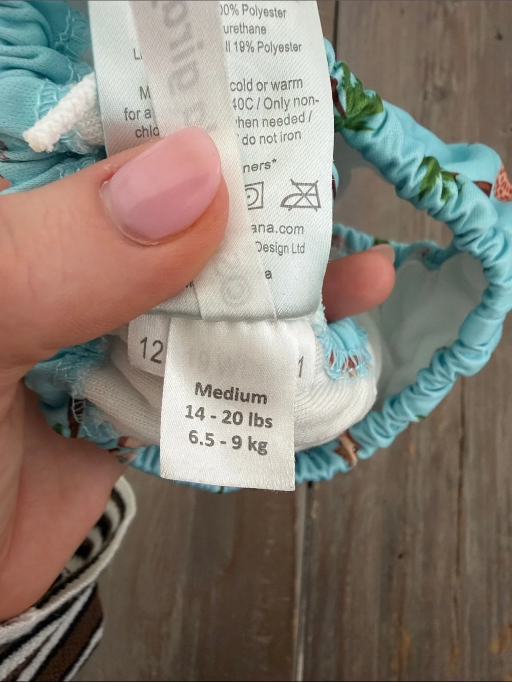 Reusable Swim Diaper for Kids - Light Blue Giraffe Print